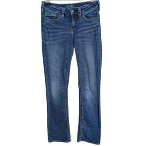 Silver Suki High Rise Slim Bootcut Jeans Medium Blue Wash Size 28x33
